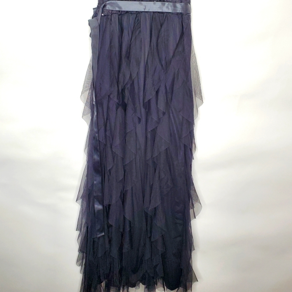 Candalite Sequin Lace Maxi Dress Size 1X Tiered Tulle Skirt Evening‎ Gown NEW - Picture 9 of 16
